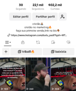 Conta no tik tok com 22.1k de seguidores