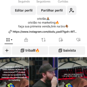 Conta no tik tok com 22.1k de seguidores