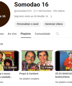 Canal de Músicas Sertanejas Sómodao Com 2300 Inscritos