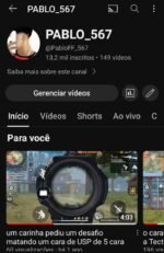 Canal do YouTube (Free Fire) 13,2 mil inscritos • 149 vídeos