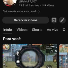 Canal do YouTube (Free Fire) 13,2 mil inscritos • 149 vídeos