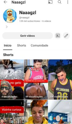 Canal YouTube com 139k de inscritos