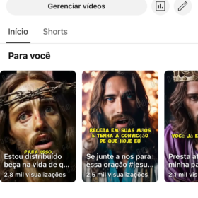 Canal religioso crescendo todos os dias 2.5k inscritos, mais de 30mil views nos shorts.