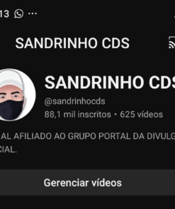 Canal Sandrinho Cds 88,1 mil inscritos