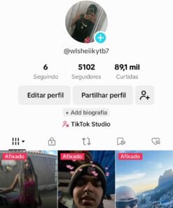 Conta no tiktok com 5.1k de seguidores e 89.2k de curtidas