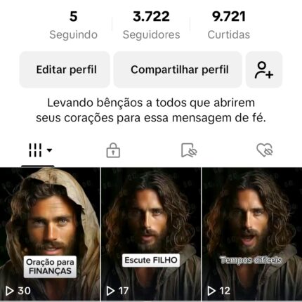 Conta Dark Tiktok Religion - 3722 Seguidores