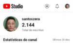 CANAL NO YOUTUBE 1M de visualização, +2k de inscritos, não monetizado