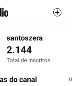 CANAL NO YOUTUBE 1M de visualização, +2k de inscritos, não monetizado
