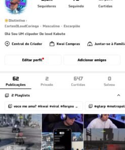 Kwai- 3k de seguidor monetizado para cortes e meme