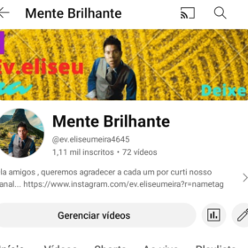 Canal Mente brilhante 1,11 mil inscritos • 73 vídeos
