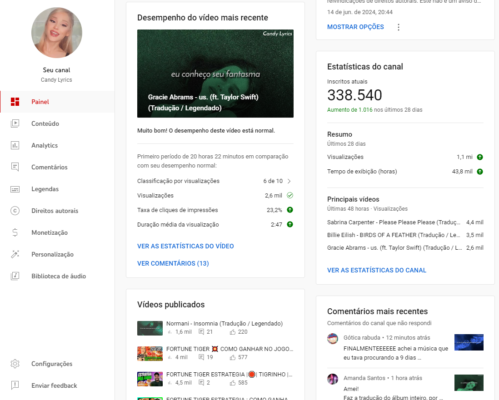 Canal +330K de Inscritos BOM ENGAJAMENTO Candy Lyrics (NÃO MONETIZADO)