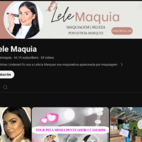 Canal de Maquiagem YOUTUBE Com 44k De Inscritos