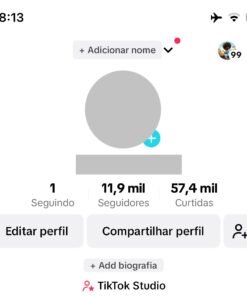 Conta TikTok com mais de 12k de seguidores e 818k de visualizações