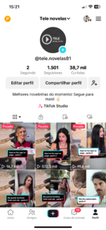 Conta TikTok com 1500 seguidores engajado