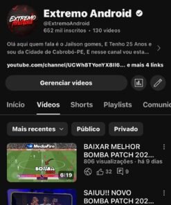 Canal YouTube com mais de 652mil inscritos sem STRIKES