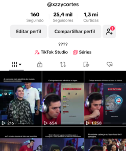 Tik Tok com 25.4k de seguidores +1M de Likes