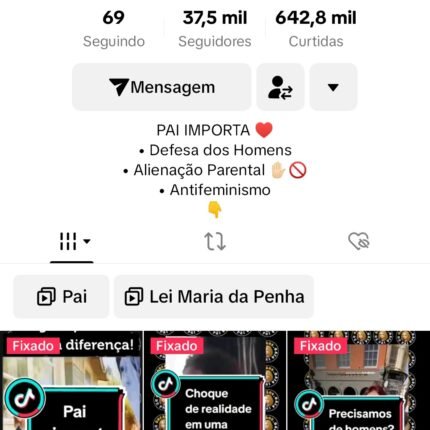 Conta monetizada redpill TikTok 37.5K Seguidores