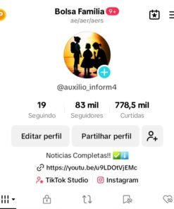 Vende-se conta do tiktok monetizada com 83k de seguidores