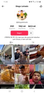Conta do TikTok com 140,1k de seguidores