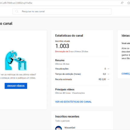 VENDO CANAL MONETIZADO 1003 INSCRITOS CANAL LIMPO