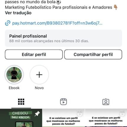 Conta no Instagram do nicho de futebol com 1.121 seguidores