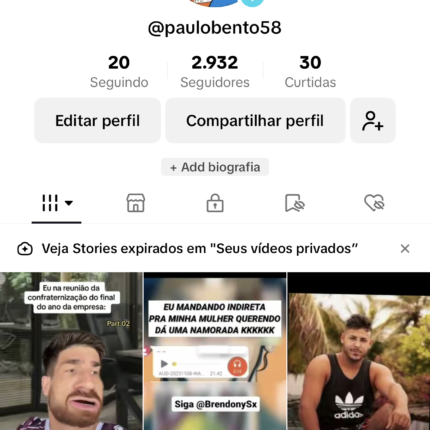 Canal do TikTok 2,9k