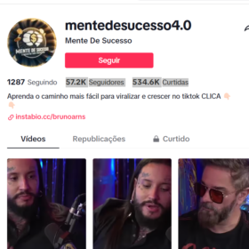 Conta Tiktok com 57.2K Seguidores 534.6K Curtidas, conta com mais de 5 anos