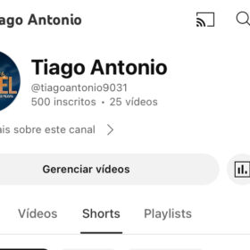 Canal no YouTube com 500 Inscritos