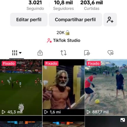 CONTA TIK TOK com 10K SEGUIDORES, PERFIL MONETIZADO E ENGAJADO