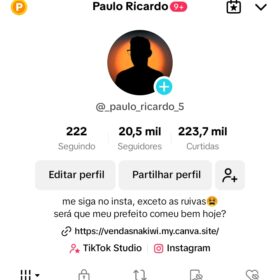 CONTA DO TIK TOK COM MAIS DE 20.000 SEGUIDORES