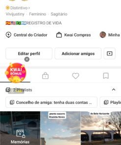 Conta com 1500 seguidores kwai