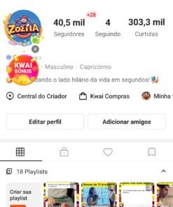 Perfil Kwai com mais de 40 mil seguidores