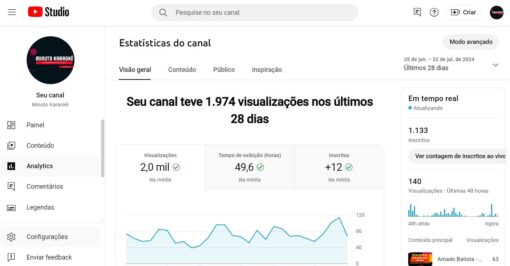 CANAL DE PLAYBACK COM 1133 INSCRITOS + PROGRAMA GRAVADOR DE PLAYBACK - Imagem 2