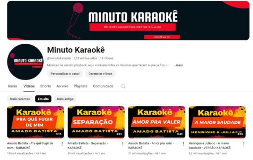 CANAL DE PLAYBACK COM 1133 INSCRITOS + PROGRAMA GRAVADOR DE PLAYBACK