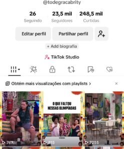 Tiktok nicho Humor/TV extremamente engajado com 23k de seguidores
