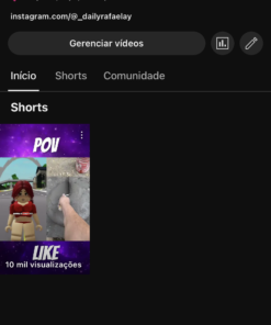 Canal de Shorts Roblox com 1230 Inscritos