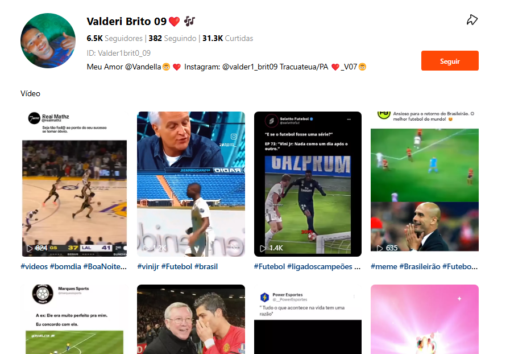 Conta Kwai Esportes 6.5K Seguidores | 382 Seguindo | 31.3K Curtidas