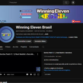 Canal Youtube 1,88 mil inscritos • 26 vídeos FUTEBOL GAMES