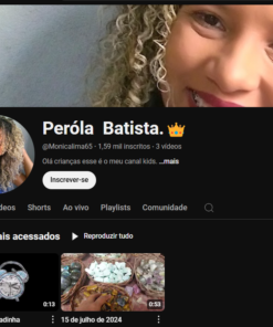Canal no YouTube não monetizado com 1,590 subscritos
