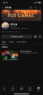 Canal do YouTube com 1020 Inscritos
