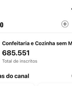 Canal com nicho em confeitaria, mais de 685 mil inscritos, pronto para ser monetizado, sem strikes.