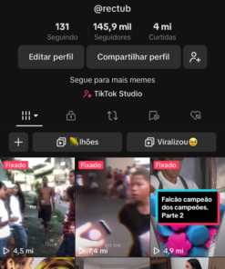 Vendo página de tik tok com 145k de seguidores