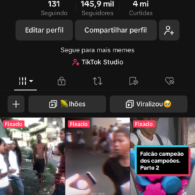 Vendo página de tik tok com 145k de seguidores