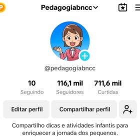 Tiktok Monetizado Com 116 Mil Seguidores - Compartilho dicas e atividades infantis para enriquecer a jornada dos pequenos.