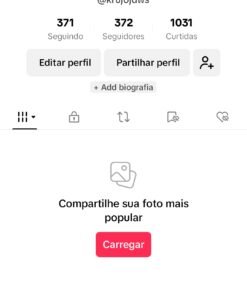Conta tiktok não monetizada 372 Seguidores