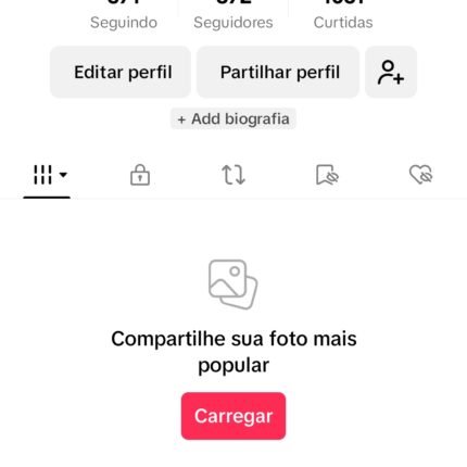 Conta tiktok não monetizada 372 Seguidores