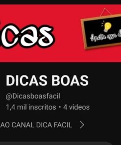 Canal DICAS BOAS 1,4 mil inscritos