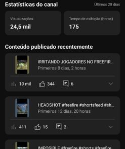 Canal do YouTube com 450 inscritos " pra quem não quer começar do zero "o canal é bem ativo"