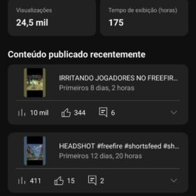 Canal do YouTube com 450 inscritos " pra quem não quer começar do zero "o canal é bem ativo"