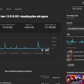 CANAL 63K DE INSCRITOS - ÓTIMO ENGAJAMENTO